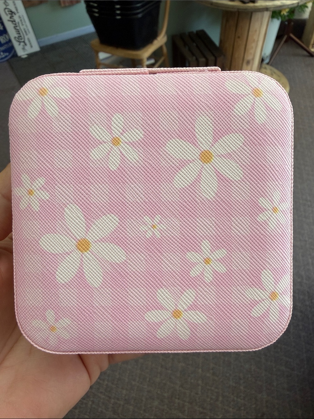 Pink Daisy Compact Jewelry Case - Women Accessories